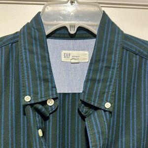 GAP Dark Green and Blue Striped Shirt